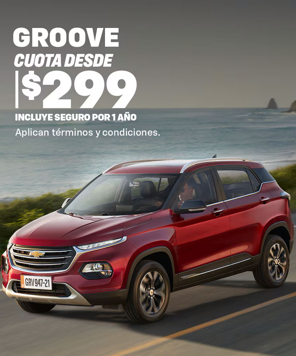Chevrolet Groove, SUV compacto con diseño moderno y características de confort para la ciudad.